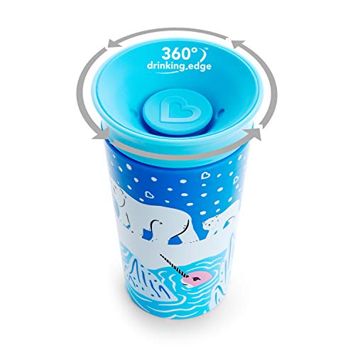 Munchkin® Miracle® 360 ° Wildlove Sippy Cup, 9 oz, 2 pacote, urso polar/orca e placem de silicone wildlove, orca