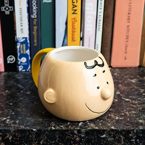 Vandor Peanuts Charlie Brown 20 oz. Caneca de cerâmica esculpida