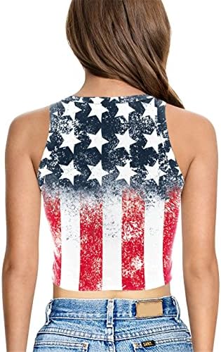 4 de julho Camisas para mulheres American Flag Summer Summer Sleesess O-Gobes Top Top Stars Stripes Shirt Casual Casual Tunic Tops