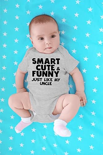 Inteligente, fofo e engraçado, como meu tio - idéias para tios - Bodysuit de bebê de uma peça fofa de uma peça