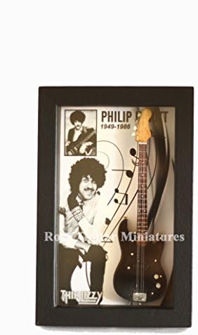RGM8884 Phil Lynott Thin Lizzy Miniatura Guitar Collection In Shadowbox Frame