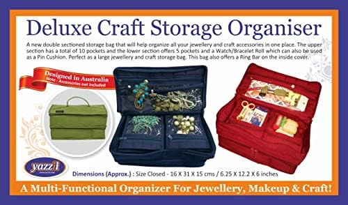 Yazzii Deluxe Armazenamento artesanal - Organizador de bolsa de armazenamento portátil - Organizador de bolsas de armazenamento de artes e artesanato - organizador de armazenamento multiuso para acolchoado, bordado, tricô, costura, aplique roxo