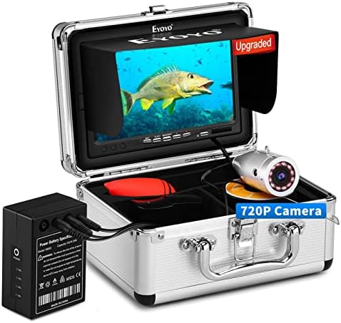 A câmera de pesca subaquática eyoyo atualizou a câmera 720p e o tripé de pesca Panner