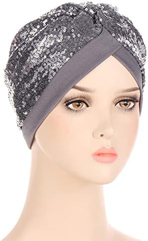 Chapéu de turbante muçulmano com lantejoulas invertidas em forma de câncer em forma de Va
