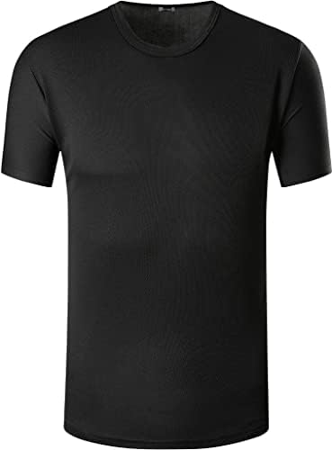 Jeansian masculino 3 pacotes atléticos de manga curta de manga curta T-shirt camisetas camiseta camiseta camiseta tênis boliche