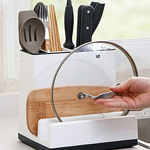 XJJZS Utensílio de cozinha Plástico Scissors Solder de faca Titular Drenando o organizador da prateleira de armazenamento de rack