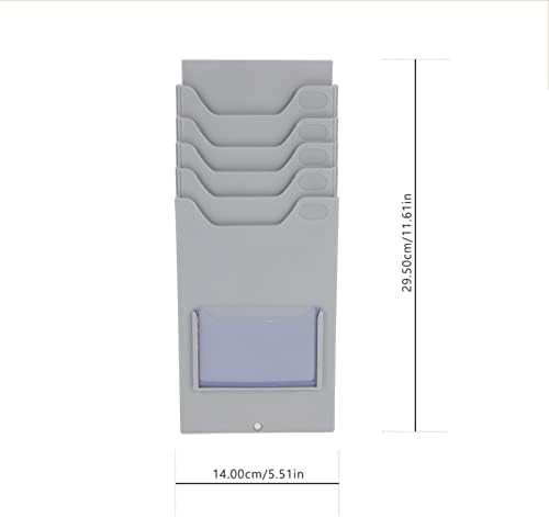 Prateleira de rack de cartões de tempo de kisangel com 5 slots de bolso cartões de parede Montar participação no registrador de folha de pagamento para material de fábrica de escritórios