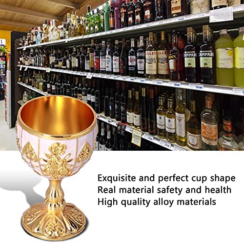 PSSOPP 2PCS Goblete dourado com gravação de vinhos em relevo ornamentos para beber café, cerveja, uísque, leite, coquetel