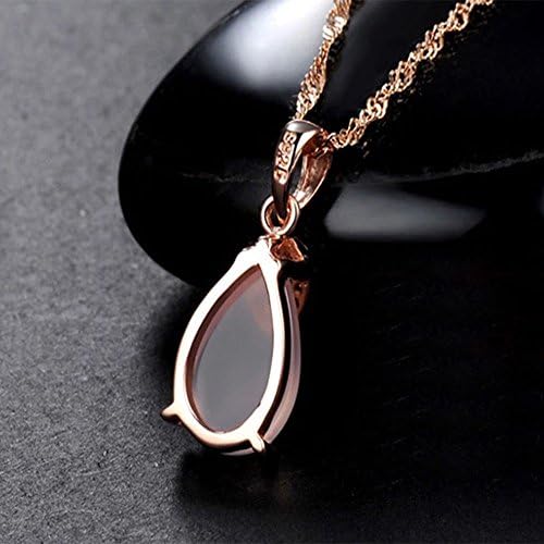 Tendollar Rose Gold Plated Hot Fashion Lady Lotus Stone Rosa Colar Pingente de Cristal por Tendollar