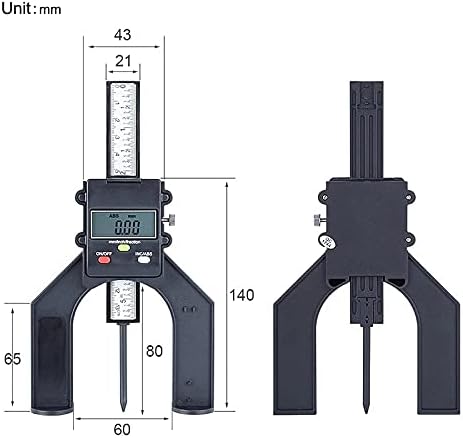 WSSBK Deefômetro Digital Alta Precisão 0-80mm Medição de Medição Palavras de Profundidade de Eragésmo para DIY Indicador