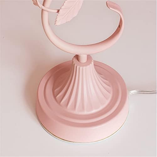 Walnut contraiu e romântico lâmpada de mesa de mesa criativa quarto rosa rosa flor menina infantil lâmpada de cabeceira