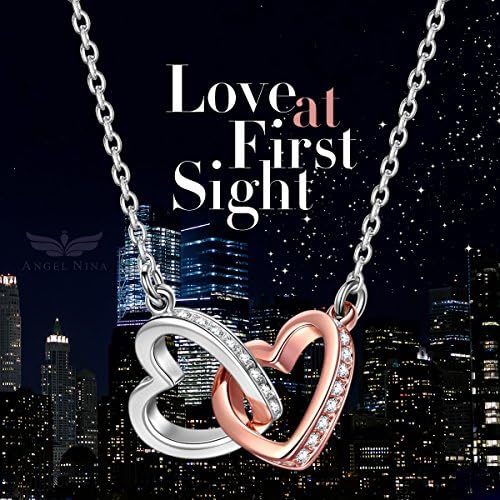 Angel Nina Love at First Sight 925 Sterling Silver Heart Colars for Women Adolesce