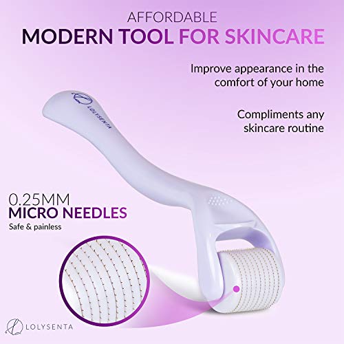 LOLysenta derma roller 0,25mm, rolo de microneedle de titânio para face, rolo facial de microdermoabrasão, dermaroller