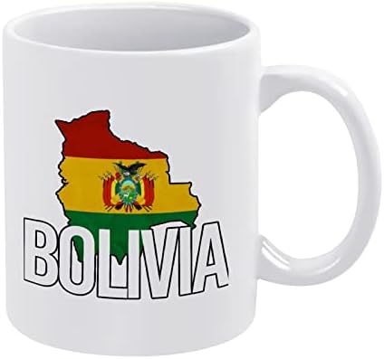 Map Bolívia e bandeira de caneca de caneca de caneca de caneca de caneca Cerâmica Cuple