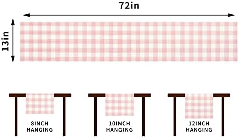 Linho aquarela rosa búfalo búfalo verificação de mesa xadrez de mesa gingham tloth tloth househhouse primavera verão páscoa casa de cozinha decorações-13 × 72 '' '