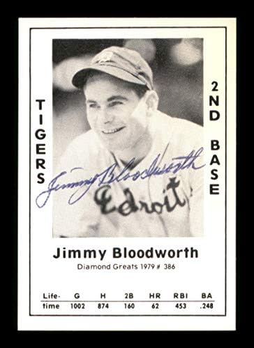 Jimmy Bloodworth autografou 1979 Diamond Greats Cart 386 Detroit Tigers SKU 188972 - Baseball Slabbed Carts autografados