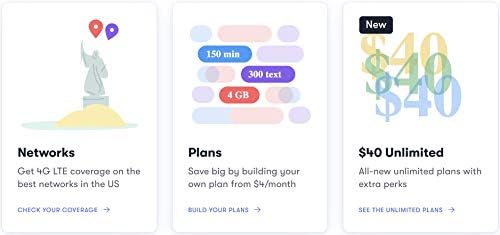 Cartão SIM pré -pago - planos personalizados de US $ 4/mês. Planos ilimitados de US $ 10/mês.