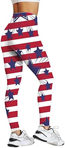 4 de julho Alta cintura perneiras para mulheres bandeira dos EUA ioga correndo leggings Ultra macia de trecho de trechos