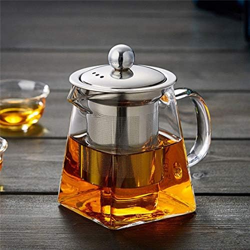 Pote de chá de hemotão bule de vidro transparente com aço inoxidável Removível Infusor 350 ml Transparente Chá de chá de chá de chá seguro panela de chá floresce