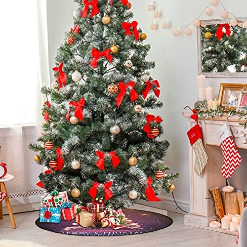 Natal árvore colorida árvore de Natal tapete de árvore à prova d'água tapete de bandeja de tapete de tapete sob acessório de árvore de natal para proteção de piso holida holida home suprimento 28 polegadas
