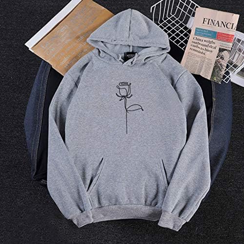 Hoody Prawtring acolhedora de manga folgada pullover mulheres recortadas Festival de moletom fáceis de fazer