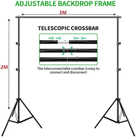 Ylyajy Sistema de suporte de fundo ajustável de 2x3m 25W/135W Umbrellas SoftBox Kit de iluminação contínua para o vídeo