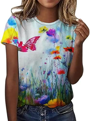 Teas gráficas fofas camisetas estampadas casuais femininas