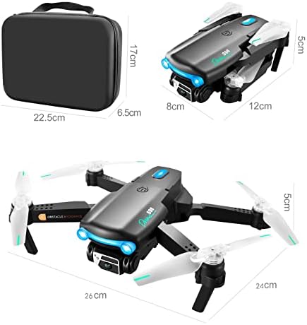 Xiaokeke LED Drone, câmera dupla 4K HD, função de prevenção de obstáculos, quadcóptero dobrável RC com função de altitude de retenção,