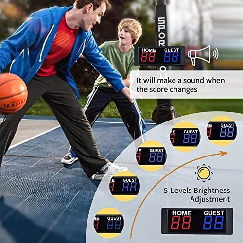 YZ Magnetic Battery Powered Cornole Scoreboard, placar digital portátil com guardião remota de pontuação pingue -pongue com campainha,