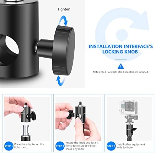 Neewer Adaptador Rapid Converter com o adaptador de suporte de suporte de suporte de luz de luz de 1/4 de 1/4 de parafuso, ajuste para o suporte do monitor de estúdio, suporte da câmera, braço de lança, suporte para fotografia-ST35