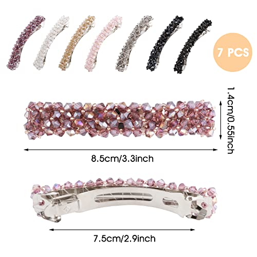 7 Pacote de cabelo elegante barretas de cabelo clipes de cabelo brilhantes cristal strass pinos de estilo francês Cabiles de noiva