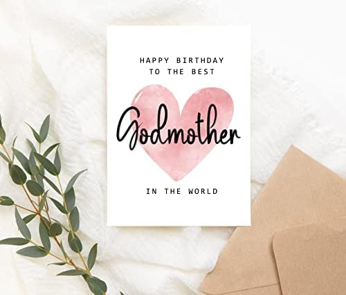 Feliz aniversário para a melhor madrinha do cartão mundial - Cartão de aniversário da madrinha - Cartão da madrinha