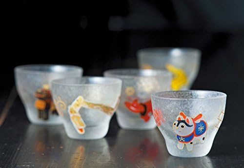 ADERIA 6024 Cup, cão Medeta Zodiac, 3,0 fl oz, Inogui, Ochoko, vidro de saquê, feito no Japão, vem em uma caixa de apresentação, presente de aniversário