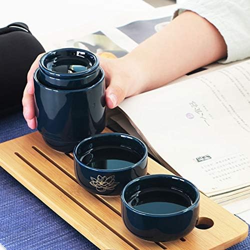 Jydqm Chinese Porcelain Tea Conjunto de chá portátil xícaras de chá para viajar com uma garrafa de cerâmica portátil