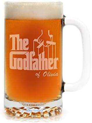 Filmes no Glass the Godfather Movie Large Beer Stein personalizado oficialmente licenciado colecionável premium gravado