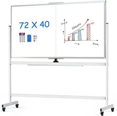 72 x 40 Branco de quadro de dupla face de dupla face de dupla face quadro magnético White White e 12 contagem de marcadores