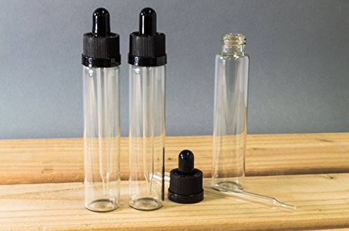 Compra de ciência - garrafa de gotas de vidro transparente de 30 ml com top preto