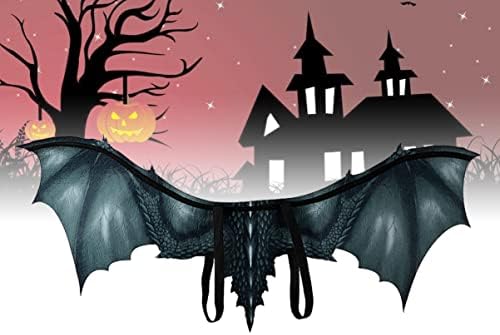 Trajes de bestoyard halloween 3 peças Black Halloween Dragon Halloween Devil Wings Halloween não tecido diabo asas