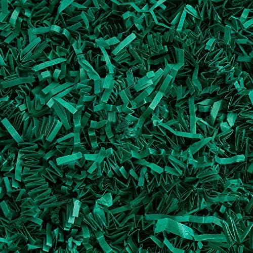 Magicwater Supply Crinkle Cut Paper Shred Filler para embalagem de presentes e recheio de cesta - Green da floresta