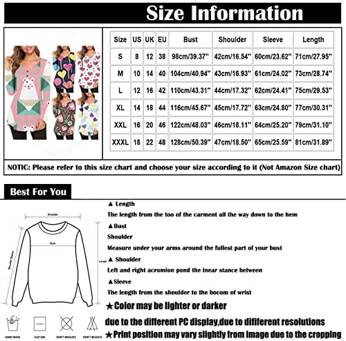 Camisas de treino nokmopo para mulheres camisas de manga longa para botão de brotão leve para a tripulação para baixo de suéteres túnicos de impressão digital
