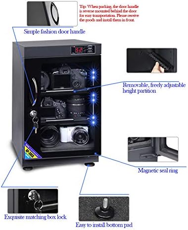 Câmera de câmera rxbfd Gabinete desumidificante - Medidor eletrônico Economia de energia sem barulho - para lente de câmera de escritório em casa armazenamento de equipamentos eletrônicos de equipamento
