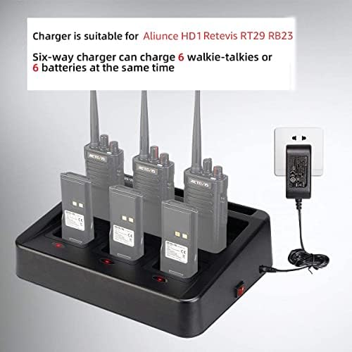 RETEVIS RT29 AILUNCE HD1 Walkie Talkie Charger de seis vias, prático carregador multi compatível com retevis rt29 rb23