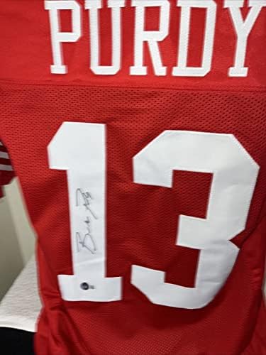 Brock Purdy assinou a camisa de San Fransico 49ers autografada com autenticação de Beckett