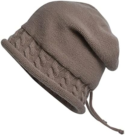 Chapéu de inverno chapéu quente chunky knit chapé de alongamento macio grossa touca de malha fofa para mulheres frias chapéu