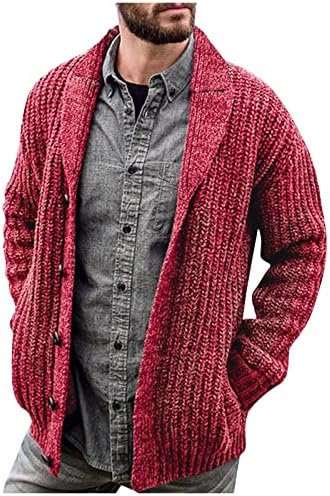 Jaquetas para homens Cardigan Europe e America Solid Color Manga longa Slim Knit Coates Jackets