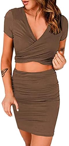 Narhbrg Feminino de manga curta Feminino Cutuário de vestido Bodycon Corte básico Mini vestido esbelto de festa de festa curta