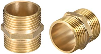 Uxcell Brass Masculino a macho cano reto hexágo