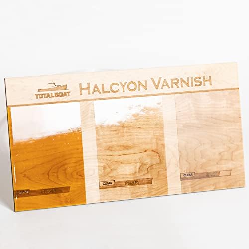 Totalboat Halcyon Marine Varnish | Acabamento de madeira de poliuretano à base de água | Proteção UV de brilho claro para uso interior