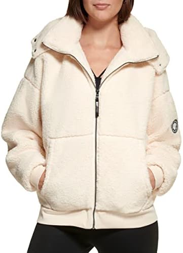 DKNY Moman's Sport Capuz Capolando Jaqueta de Fleece