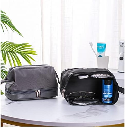 Bolsa de higiene pessoal Guigu para homens e mulheres à prova d'água Bolsa de maquiagem por portátil, cinza
